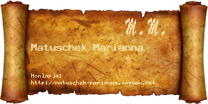 Matuschek Marianna névjegykártya